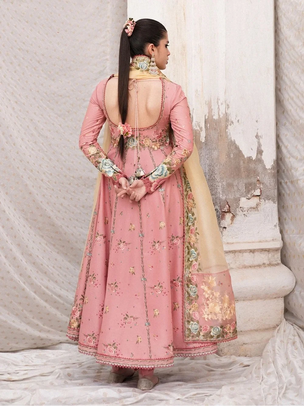 HUSSAIN REHAR PAKISTANI DESIGNER EMBROIDERED DRESS INDIAN 3 PIECE